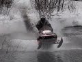 Maine Snowmobile, Water cross, Sinking