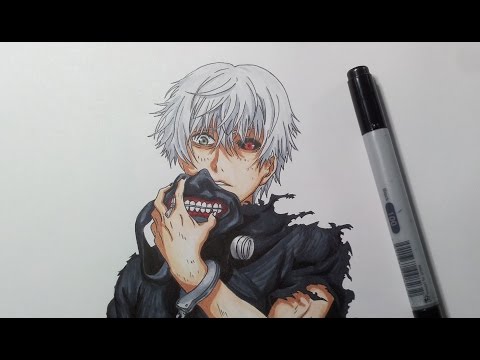 how to draw ken kaneki
