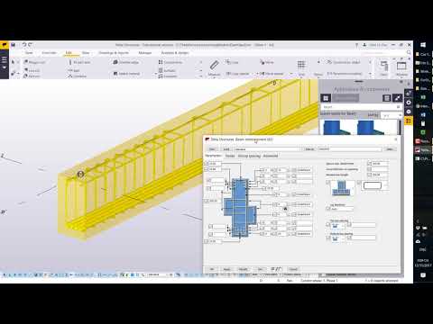 Tekla Structures - Bố trí cốt thép dầm bê tông giản đơn