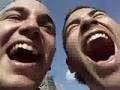 Crazy French men riding a Roller Coaster