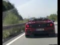 Punto GT and Ferrari on German autobahn