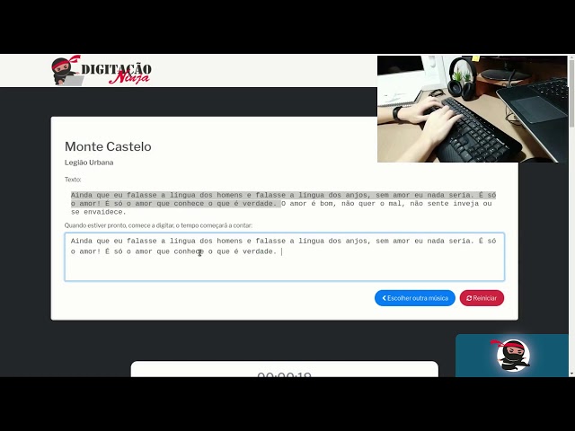 Digitação Ninja - Qual sua velocidade digitando?