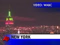 Raw Video: Empire State Building Lit Up for Christmas