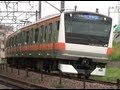 (HD) E233系0番台 中央線の通勤型電車(E233系がいっぱい、電子警笛付き)