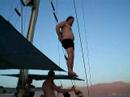 Puzo jumps into water