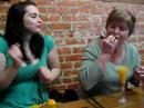 ashley and her mom going nuts at the zydeco brunch at cafe des amis