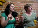 ashley and her mom going nuts at the zydeco brunch at cafe des amis