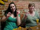 ashley and her mom going nuts at the zydeco brunch at cafe des amis