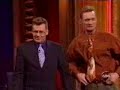 The show was brought to the attention of American comedian Drew Carey, who worked with regular Whose Line? performer Ryan Stiles, a co-star on The Drew Carey Show. Carey convinced ABC to air test episodes in the United States. The show turned into an inexpensive hit and ABC kept Carey on as the host. The show ran on ABC for six seasons, benefiting from the low expectations of its Thursday night time slot, as ABC was not expected to mount a serious threat to what was then NBC's longtime Thursday dominance in the Nielsen ratings. While the network would regularly premi?re two new episodes in one night, there were several occurrences in which some episodes were skipped or postponed until a later date because of the airing of other new shows or specials.[citation needed]  The American version was almost identical to the British series, though there was less rotation of games and performers (Ryan Stiles and Colin Mochrie, frequent performers on the British show, were featured in every American episode, and Wayne Brady also became a regular toward the beginning of the second American season). The sketches on the American version also tended to be longer and more drawn out than those in the British version. There was also more involvement of the host in the activities, and occasional celebrity guest appearances. While the points were arbitrarily doled out very deliberately by Anderson on the British series with the pretext that the points mattered, Carey took this to a different level on the American version by explicitly stating at the beginning and excessively throughout the episodes that the points didn't matter and would usually be correspondingly apathetic about assigning them during the show. In addition, the British version was more about improvisational theatre, which meant it would occasionally have games that were designed to show off its contestants' acting range rather than getting laughs. The British version also seemed to take more risks, airing games in which performers spectacularly failed.[citation needed]  The last season of the British version in 1998, with Clive Anderson still hosting, was taped in the same Hollywood studio as the American version. This season was first broadcast only in the U.S. on the Comedy Central cable channel. Re-runs of the entire British TV series had been running on Comedy Central since the early-1990s, though some episodes were edited to remove games, rearrange games in a show, or remove potentially offensive content. Repeats of the British series moved to BBC America in April 2006; however, the network has not shown any episodes taped prior to 1994. This, combined with double-runs (two episodes aired back-to-back on a single night), results in many episodes re-airing less than a month after they were last shown.  The American version was cancelled by ABC in 2003 because of low ratings; the network aired the remaining un-aired episodes in 2004. In that same year, the ABC Family cable network, which had been airing repeats of the show since 2002, began showing brand-new episodes. New episodes appeared into 2005. ABC Family also played episodes cobbled together from unused footage of older recordings from 2005 to 2006.  The show also provided the inspiration for the short-lived Drew Carey's Green Screen Show, which premiered in 2004 on the WB.  As of 2 October 2007, the show can be viewed on ABC Family from 12am ET to 1am ET on weekdays, unless a film or other special skips over its timeslot. In January, 2007 UK Channel Five US started broadcasting the US version, whilst on 15 October 2007, Dave started airing the UK Version, although these are edited and do not retain the original placement of advertisement breaks. The channel would only show episodes originally aired between 1993 to 1996.