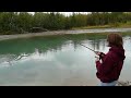 Fishing for Silver Salmon near Fairbanks Alaska