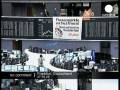 Anti-globalisation protesters in Frankfurt bourse.