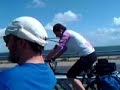 Riding across the afsluitdijk