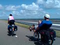 Riding across the afsluitdijk