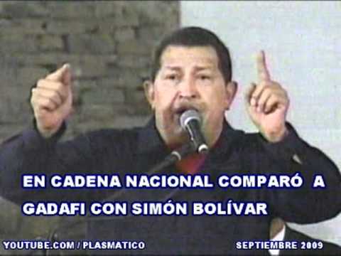 CHAVEZ COMPARÓ A GADAFFI CON SIMÓN BOLÍVAR. SEP. 2009 معمر القذافي