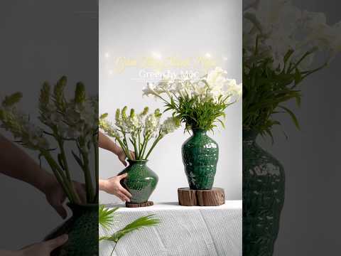 Bình Cắm Hoa Dáng Bầu Gốm Tùng Bát Tràng Cao 34cm
