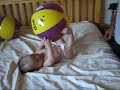6-month baby plays beach ball 6-month baby plays beach ball