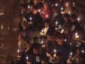 york minster - the advent procession 2007.  starting in complete darkness, a single candle is lit, and passed to the choir.  they move around the space, singing antiphons, as gradually the light spreads to every person in the building.