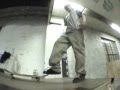Skating a Broken Deck With a 2x6 Screwed to It