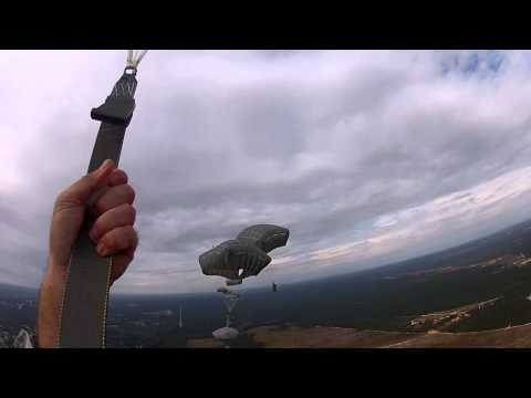U.S. Army Airborne T-11 Combat Equipment Parachute Jump with GoPro