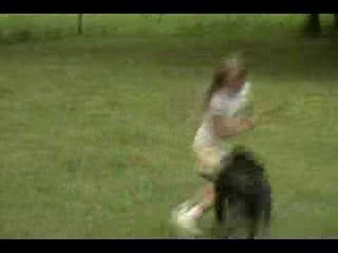 Watch as my sisters face has a meeting with the ground.