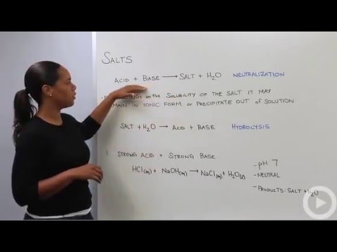 salts - Science Help at Brightstorm! http://brightstorm.com/science How neutralization reactions produce salts.