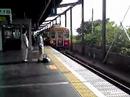京阪3000系特急到着（ラストランヘッド付き）
