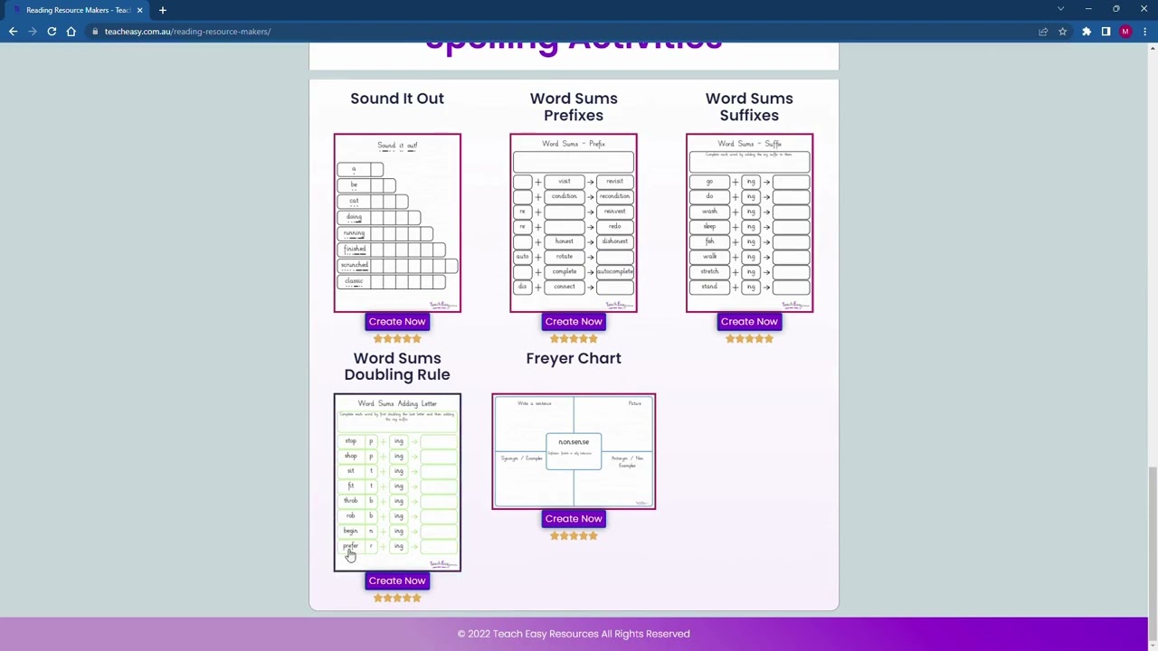 Teach Easy Tour - Spelling Activities