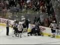 Ben Eager hits Zdeno Chara and elbows Aaron Ward