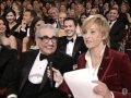 Ellen Degeneres talks to Martin Scorsese in the audience