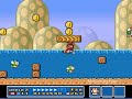 another level that takes place in an open desert area. this level introduces the chain chomp, a chained, cannonball-like dog on a massive chain that tries to attack mario within its range. halfway through the level, a magic vine can be found by smashing a koopa shell against some brick blocks. the vine leads to a warp pipe which gives access to a bonus room with a p-switch. when reaching the level end, the player should watch out for the chain chomp that is positioned beneath the goal. the player begins this level in an open area, but the majority of the level takes place inside a big pyramid. the interiors of the pyramid are composed of an underground maze filled with buzzy beetles. the player has to choose the right path to proceed. occasionally, a wall of brick blocks will hinder mario's progress. these blocks have to be smashed either by a buzzy beetle shell or raccoon mario's tail swipe. along the way, a warp pipe that is reachable through an invisible block can be found. the pipe will lead the player to a bonus room and serve as a shortcut through the level. the goal is found at the other end of the pyramid. in the palace, mario finds the transformed mushroom king and a nervous toad who presents mario with a quest to stop morton koopa jr.. shortly after, mario boards the airship of the koopaling. another level filled with cannonballs and bullet bills has to be traversed. additionally, an enemy called rocky wrench is introduced, a mole-like creature that throws  ... 