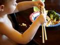 Harley using chopsticks