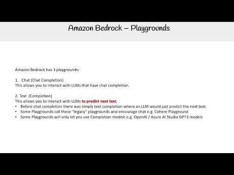 Amazon Bedrock Playgrounds: Test and Experiment with AI Models - AWS AI Practitioner AIF-C01