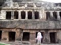 this temple carved into a mountain were once Buddhist, according to a sign at the site. just outside vijayawada in AP, India - Undavalli - Buddhist Caves Put to Hindu Use