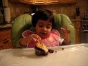 Megan eating her brownie