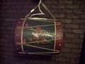 2007-12-02 | Anheuser Busch Regimental Drum from the mid-1970s ~> Rare Anheuser Busch Regimental Drum hangs from the ceiling, lighted on both ends with an internal bulb and slowly rotates to display the Busch brand with charm.  (00:36)