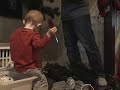 Ben and Daddy start putting up the Christmas Tree