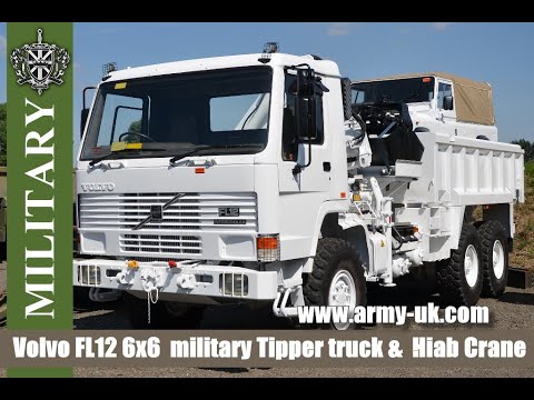 Volvo Hiab - Volvo FL12 6x6 Tipper truck & Hiab Crane & Clam 115-1 Used military vehicles for sale.