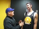 UMBC forward Justin Fry chats with Drew UMBC forward Justin Fry chats with Drew