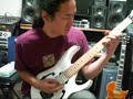 Hiroshi was checking up my guitar