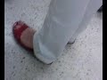 Candid milf mature painted red toes peep toes