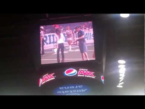 sportsandtorts - It's a kicking contest during a timeout at the Spokane Shock-Chicago Rush Arena Football League game June 3, 2012, at the Allstate Arena in Rosemont, Ill. Sh...