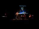 henri�tte van dijk, luc oostra, jan kuipers en cor t�bben bij afscheid theaterdirecteur bert naarding, de kolk, assen; cuby's window of my eye; video by sake elzinga. zie ook the stokers en aquiles del rio lopez