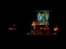 henri�tte van dijk, luc oostra, jan kuipers en cor t�bben bij afscheid theaterdirecteur bert naarding, de kolk, assen; cuby's window of my eye; video by sake elzinga. zie ook the stokers en aquiles del rio lopez
