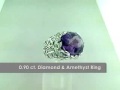 0.90 ct. Diamond & Amethyst Ring, 14k White Gold