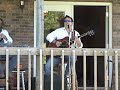 Justin Spears singing at the Kentucky Derby party