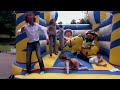 юра и дети на батуте