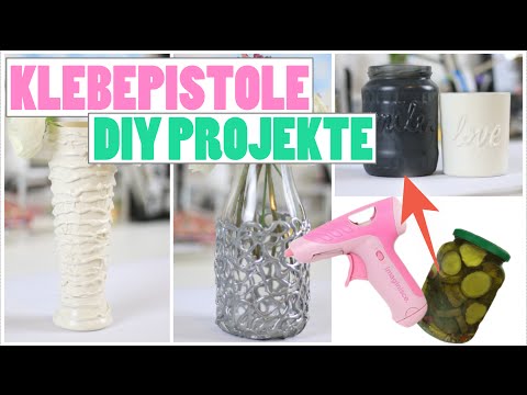 DIY PROJEKTE mit KLEBEPISTOLE | MASON JAR AUS GURKENGLAS! | Kisu