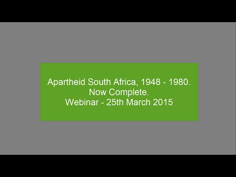 Product Overview Webinar: Apartheid South Africa, 1948-1980