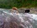 desendo a cachoeira do escorega em maromba (em pé).