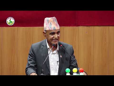 Mr. Yamalal Kadel while giving his opinion in the fourth meeting of the second session of the second term of the Karnali State Assembly